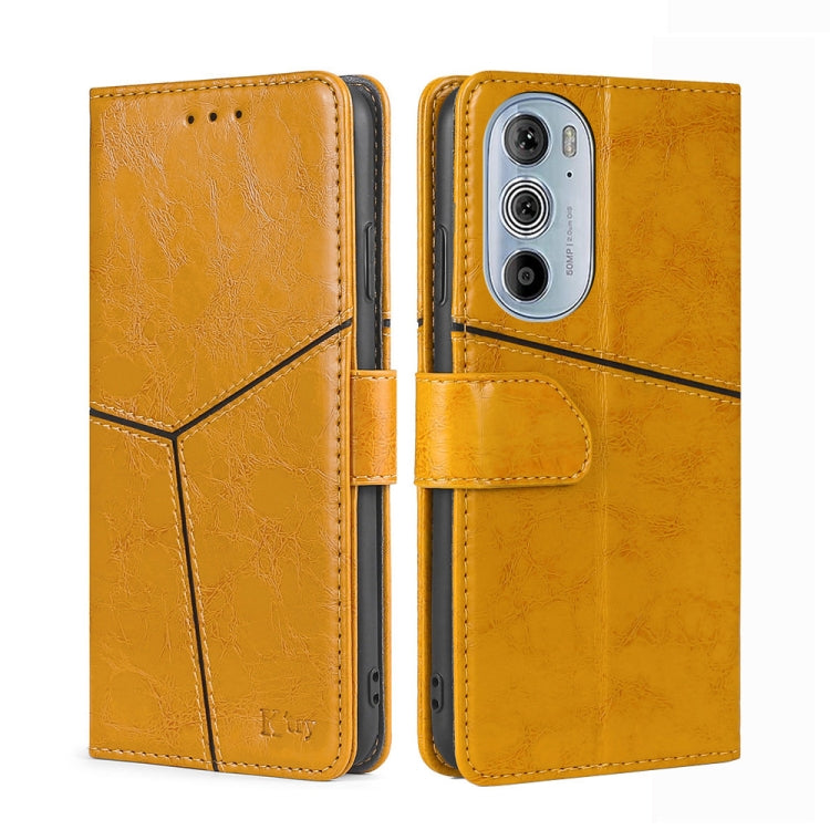 For Motorola Moto Edge+ 2022/Edge 30 Pro Geometric Stitching Horizontal Flip Leather Phone Case