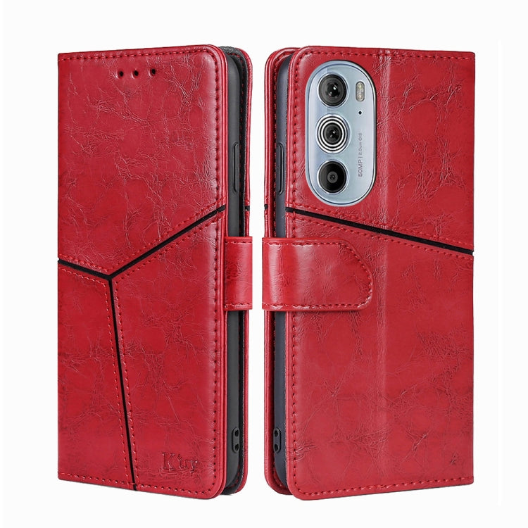 For Motorola Moto Edge+ 2022/Edge 30 Pro Geometric Stitching Horizontal Flip Leather Phone Case