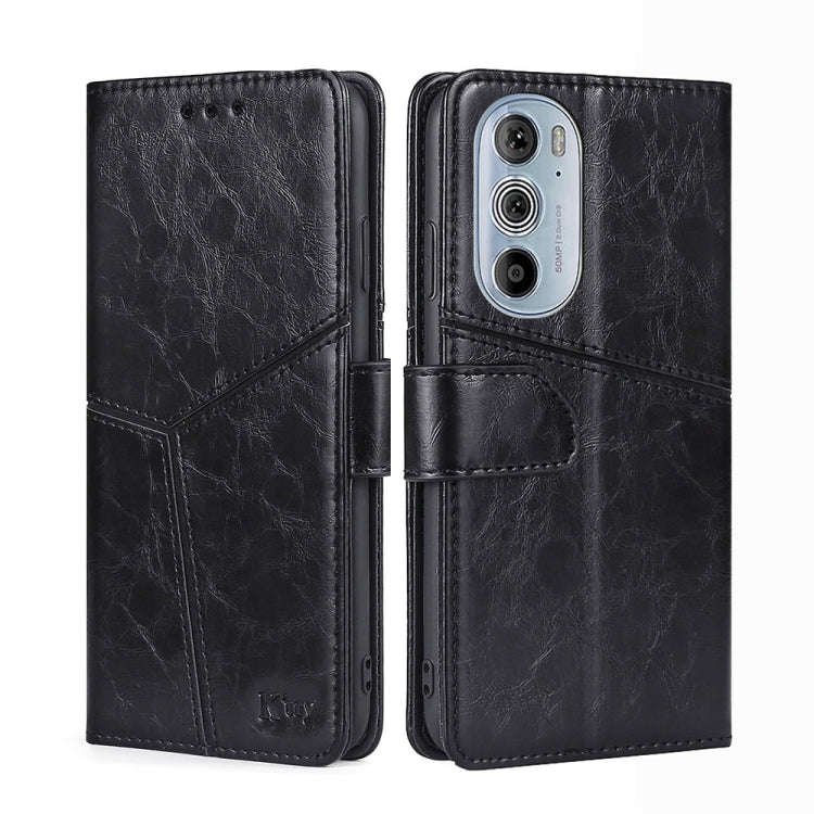 For Motorola Moto Edge+ 2022/Edge 30 Pro Geometric Stitching Horizontal Flip Leather Phone Case