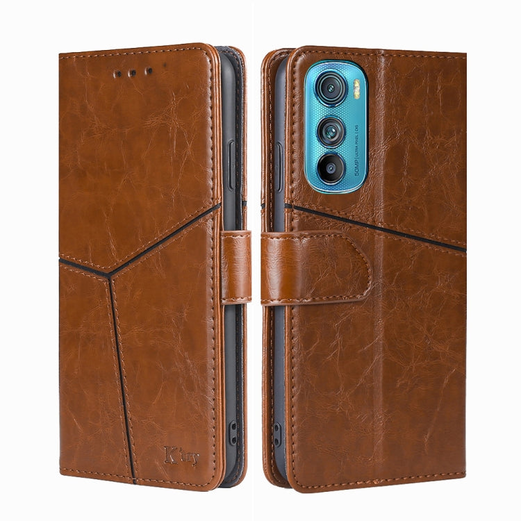 For Motorola Edge 30 Geometric Stitching Horizontal Flip Leather Phone Case