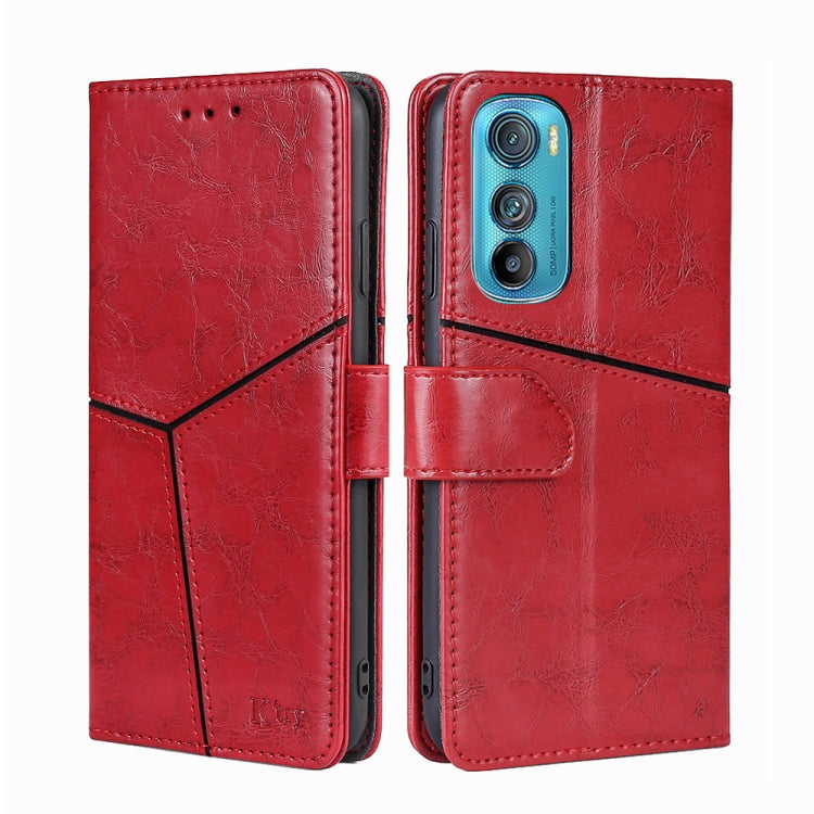 For Motorola Edge 30 Geometric Stitching Horizontal Flip Leather Phone Case