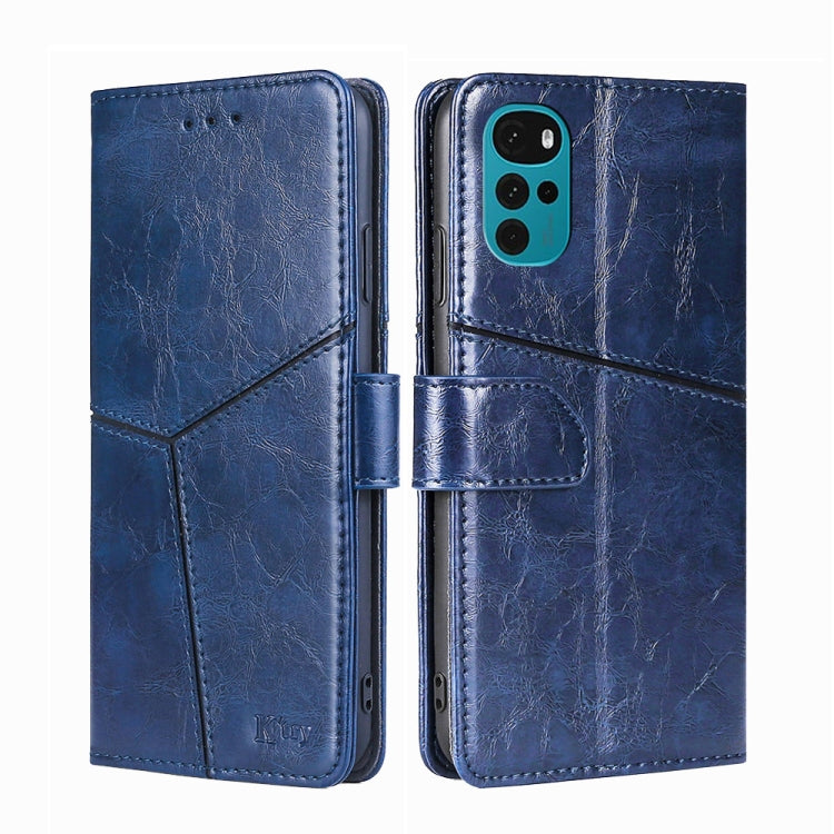For Motorola Moto G22 Geometric Stitching Horizontal Flip Leather Phone Case