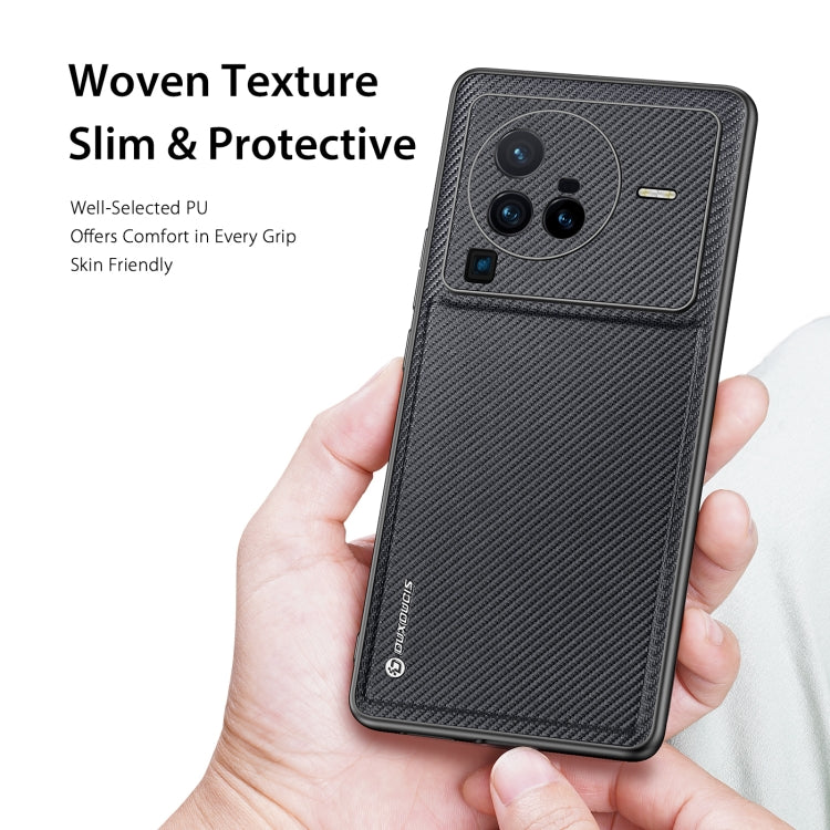For vivo X80 Pro DUX DUCIS Fino Series PU + TPU Phone Case(Black)