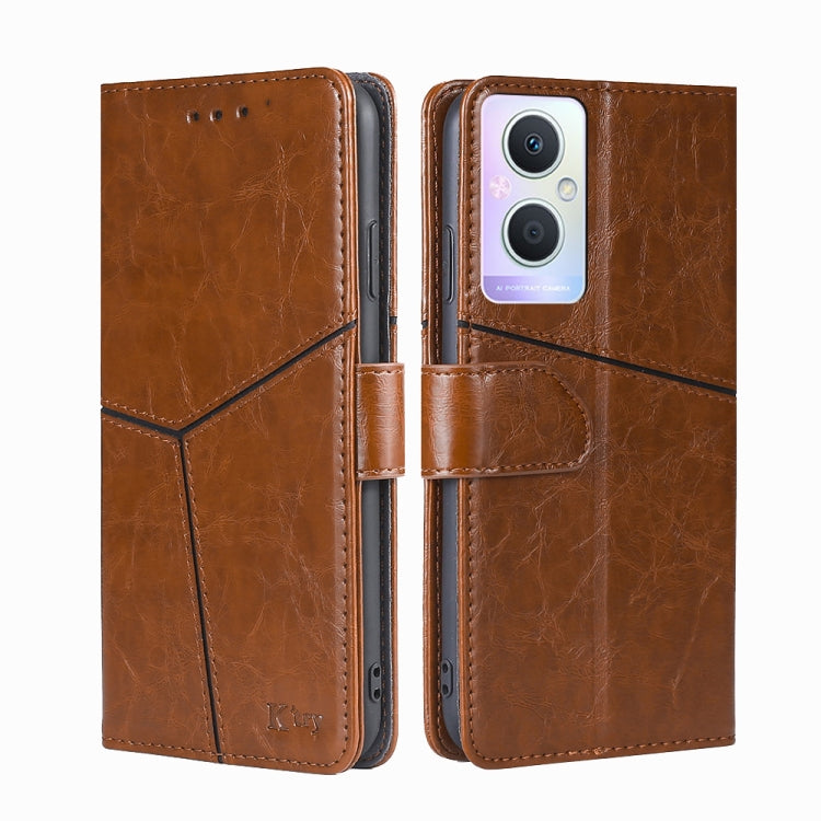 For OPPO A96 5G Geometric Stitching Horizontal Flip Leather Phone Case
