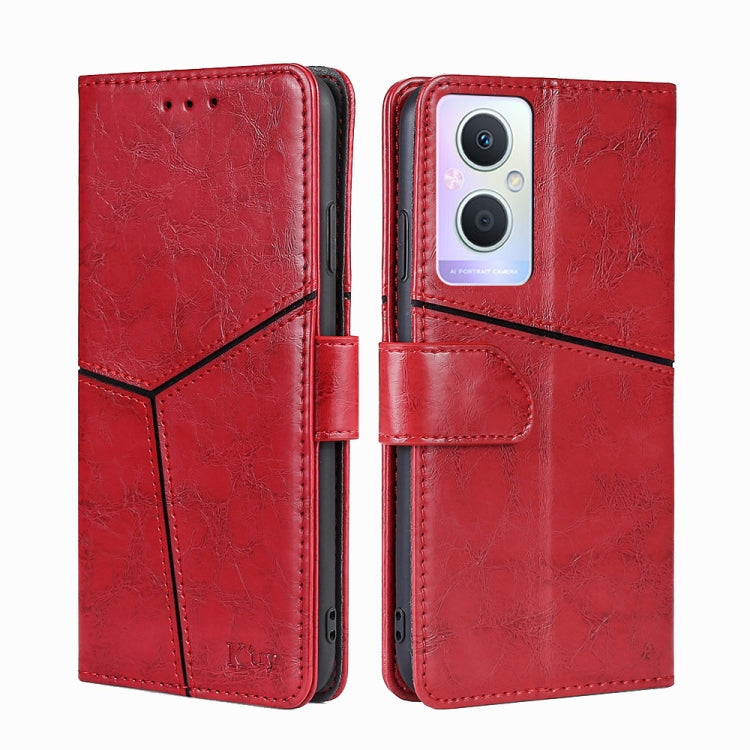 For OPPO A96 5G Geometric Stitching Horizontal Flip Leather Phone Case