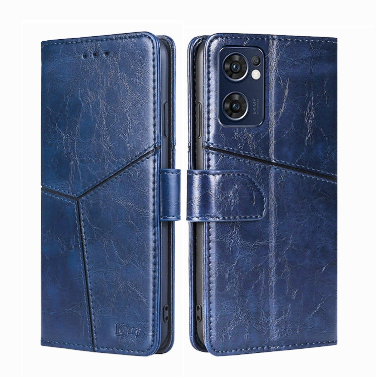For OPPO Find X5 Lite Geometric Stitching Horizontal Flip Leather Phone Case
