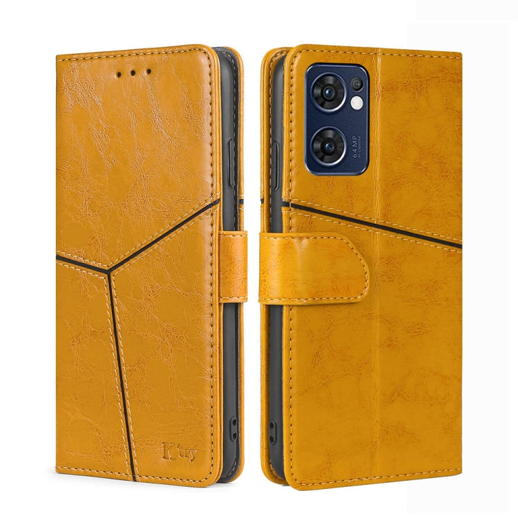 For OPPO Find X5 Lite Geometric Stitching Horizontal Flip Leather Phone Case