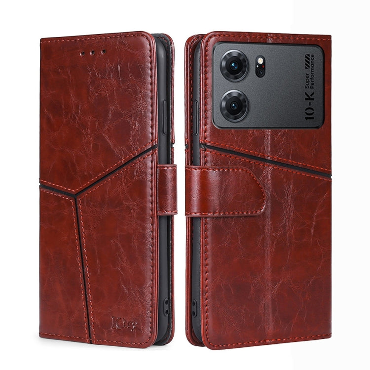 For OPPO K10 5G Geometric Stitching Horizontal Flip Leather Phone Case