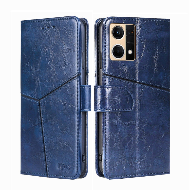 For OPPO Reno7 4G/F21 Pro 4G Geometric Stitching Horizontal Flip Leather Phone Case
