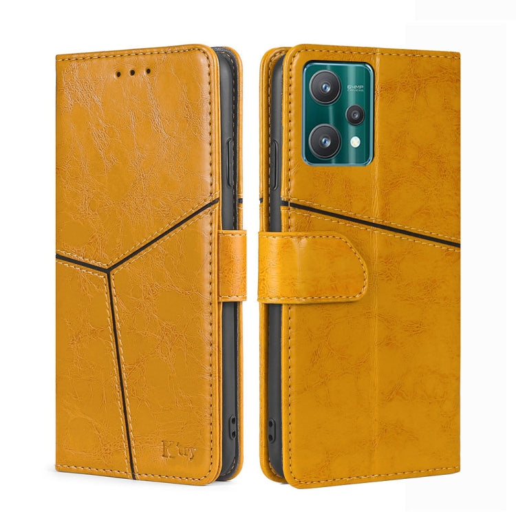 For OPPO Realme 9 Pro Geometric Stitching Horizontal Flip Leather Phone Case