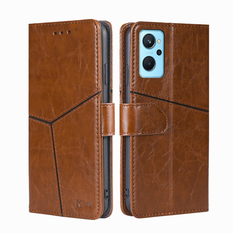 For OPPO Realme 9i Geometric Stitching Horizontal Flip Leather Phone Case