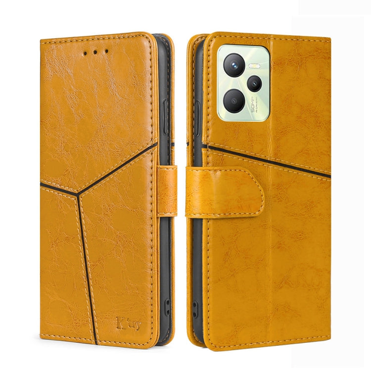 For OPPO Realme C35 Geometric Stitching Horizontal Flip Leather Phone Case
