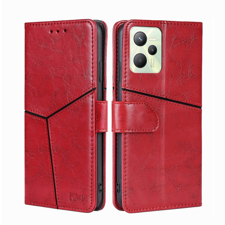 For OPPO Realme C35 Geometric Stitching Horizontal Flip Leather Phone Case