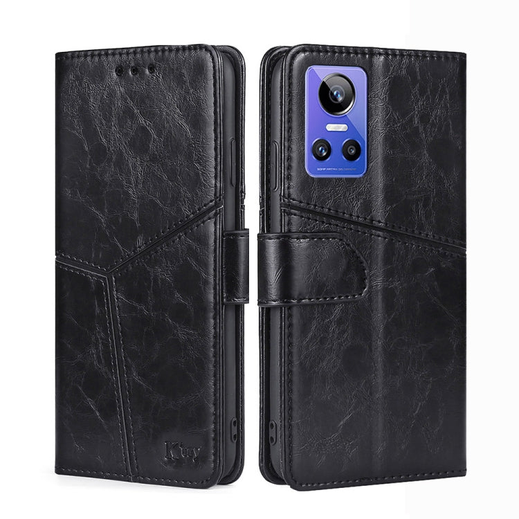 For OPPO Realme GT Neo3 Geometric Stitching Horizontal Flip Leather Phone Case