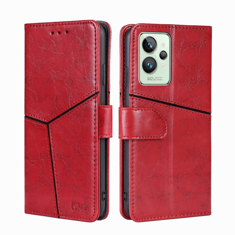 For OPPO Realme GT2 Pro Geometric Stitching Horizontal Flip Leather Phone Case