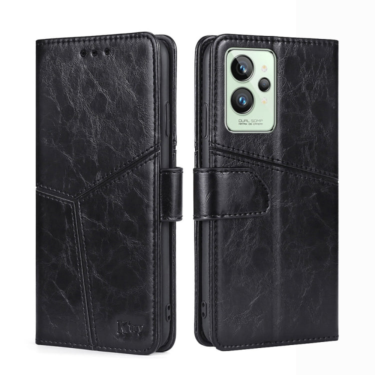 For OPPO Realme GT2 Pro Geometric Stitching Horizontal Flip Leather Phone Case