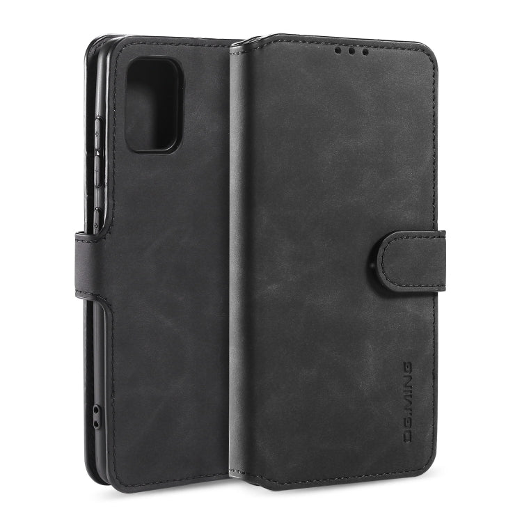 For Galaxy A51 DG.MING Retro Oil Side Horizontal Flip Case with Holder & Card Slots & Wallet