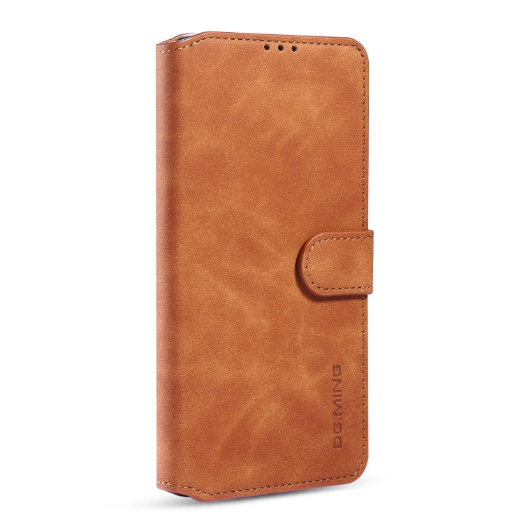 For Galaxy A51 DG.MING Retro Oil Side Horizontal Flip Case with Holder & Card Slots & Wallet
