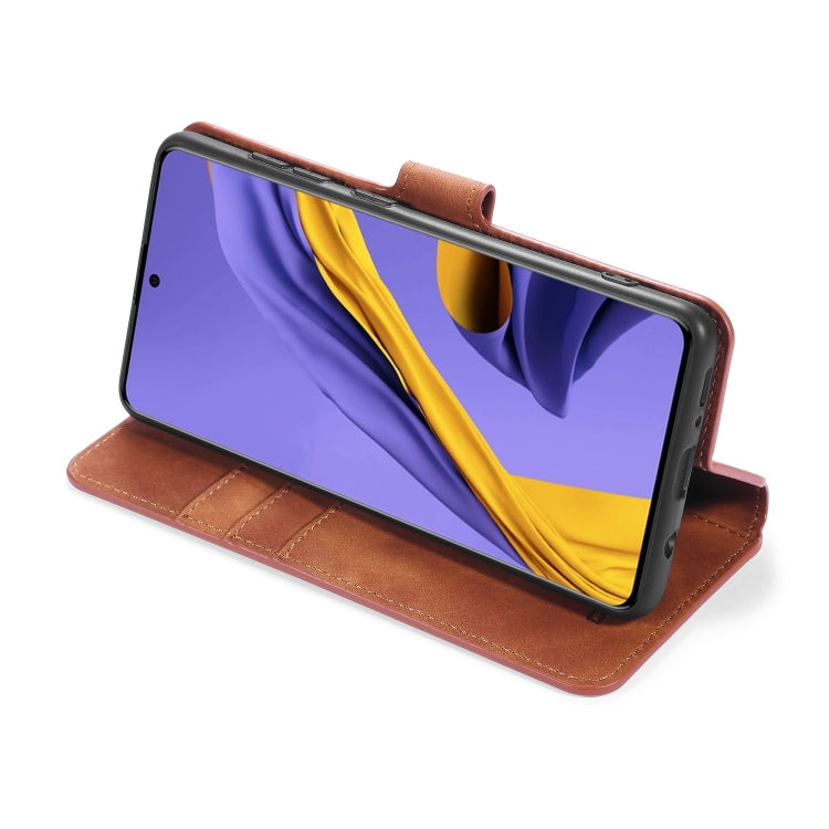 For Galaxy A71 DG.MING Retro Oil Side Horizontal Flip Case with Holder & Card Slots & Wallet
