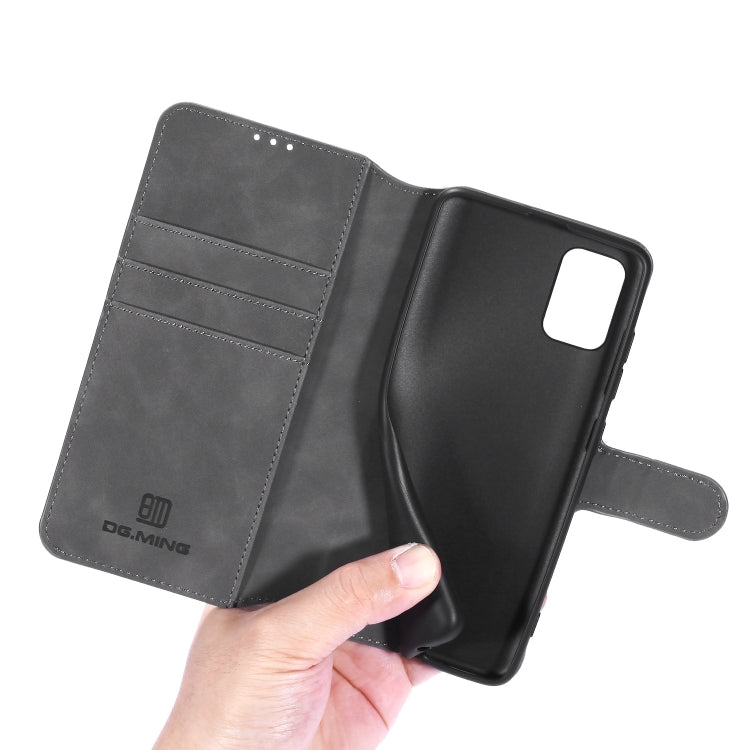 For Galaxy A71 DG.MING Retro Oil Side Horizontal Flip Case with Holder & Card Slots & Wallet