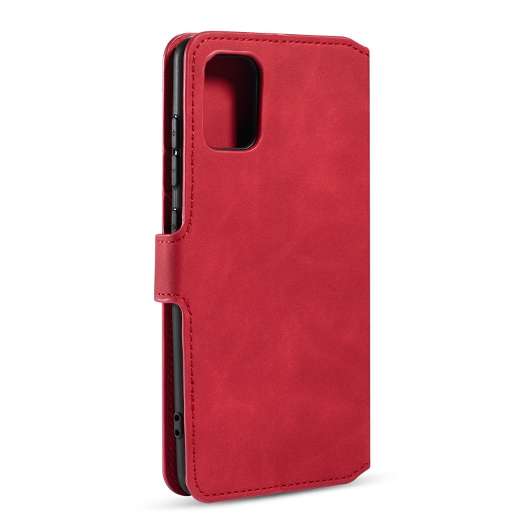 For Galaxy A71 DG.MING Retro Oil Side Horizontal Flip Case with Holder & Card Slots & Wallet