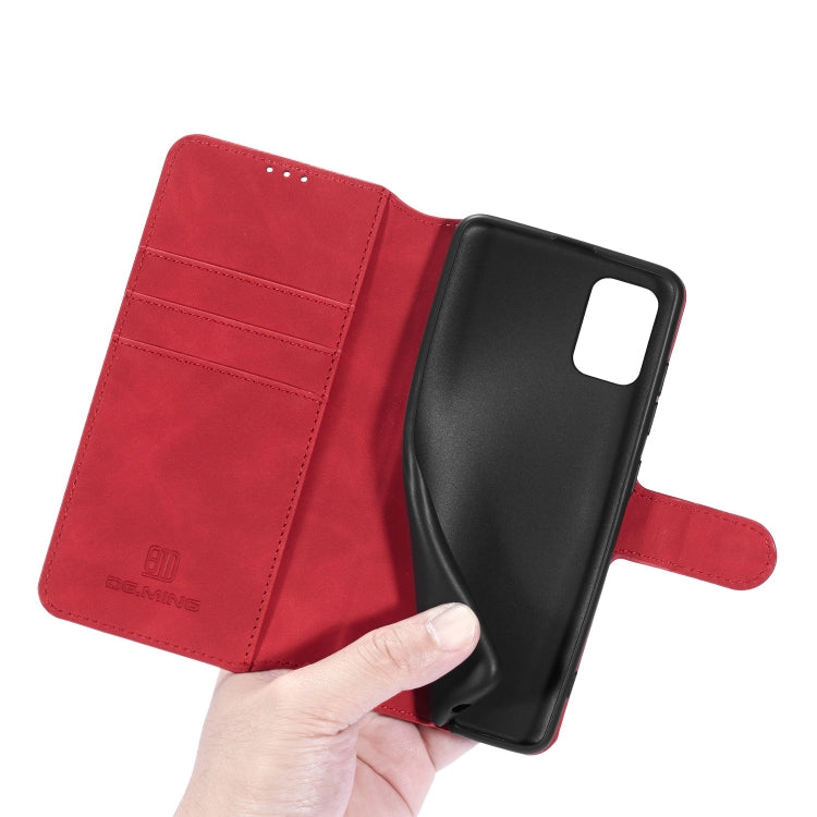 For Galaxy A71 DG.MING Retro Oil Side Horizontal Flip Case with Holder & Card Slots & Wallet