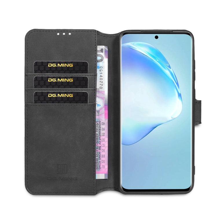 For Galaxy S20 DG.MING Retro Oil Side Horizontal Flip Case with Holder & Card Slots & Wallet