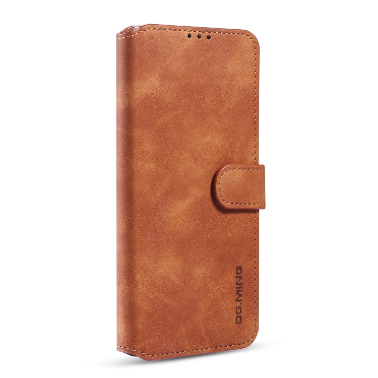 For Galaxy S20 DG.MING Retro Oil Side Horizontal Flip Case with Holder & Card Slots & Wallet