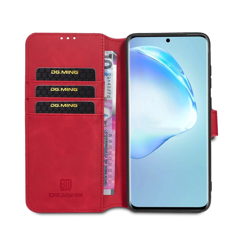 For Galaxy S20+ DG.MING Retro Oil Side Horizontal Flip Case with Holder & Card Slots & Wallet