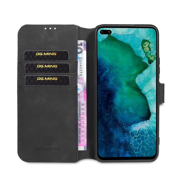 For Huawei Honor V30 DG.MING Retro Oil Side Horizontal Flip Case with Holder & Card Slots & Wallet