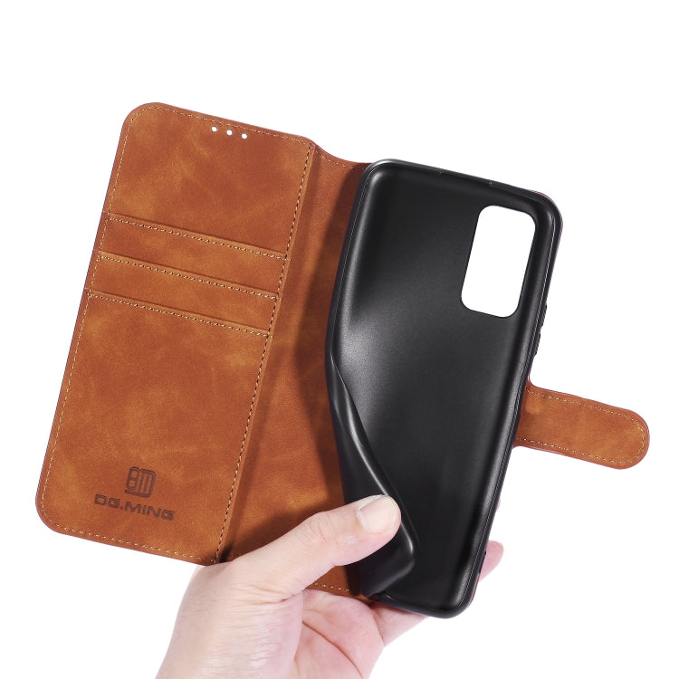 For Huawei Honor V30 DG.MING Retro Oil Side Horizontal Flip Case with Holder & Card Slots & Wallet