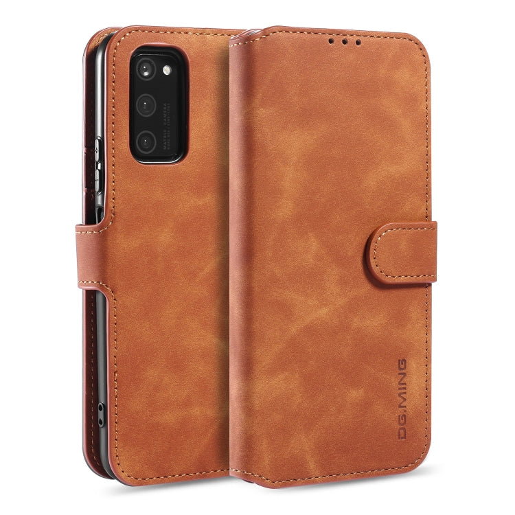 For Huawei Honor V30 Pro DG.MING Retro Oil Side Horizontal Flip Case with Holder & Card Slots & Wallet