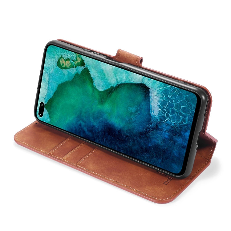 For Huawei Honor V30 Pro DG.MING Retro Oil Side Horizontal Flip Case with Holder & Card Slots & Wallet