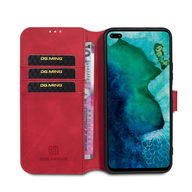 For Huawei Honor V30 Pro DG.MING Retro Oil Side Horizontal Flip Case with Holder & Card Slots & Wallet
