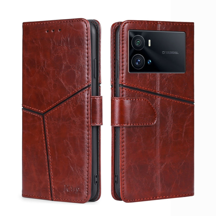 For vivo iQOO 9 Pro 5G Geometric Stitching Horizontal Flip Leather Phone Case