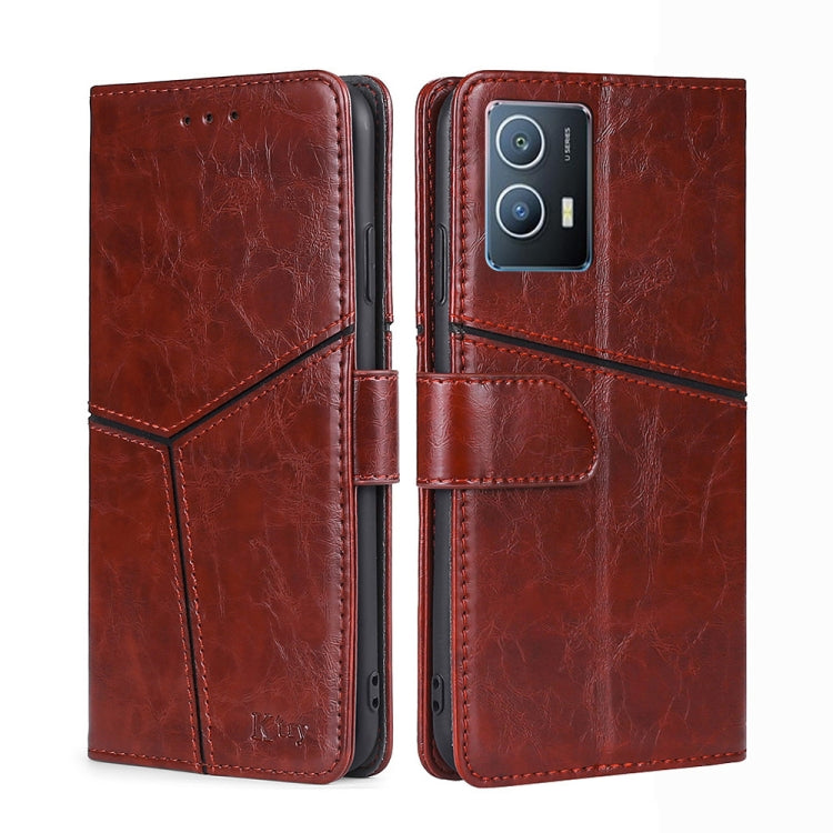 For vivo iQOO U5 5G Geometric Stitching Horizontal Flip Leather Phone Case