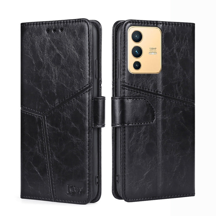 For vivo S12 5G/V23 Geometric Stitching Horizontal Flip Leather Phone Case
