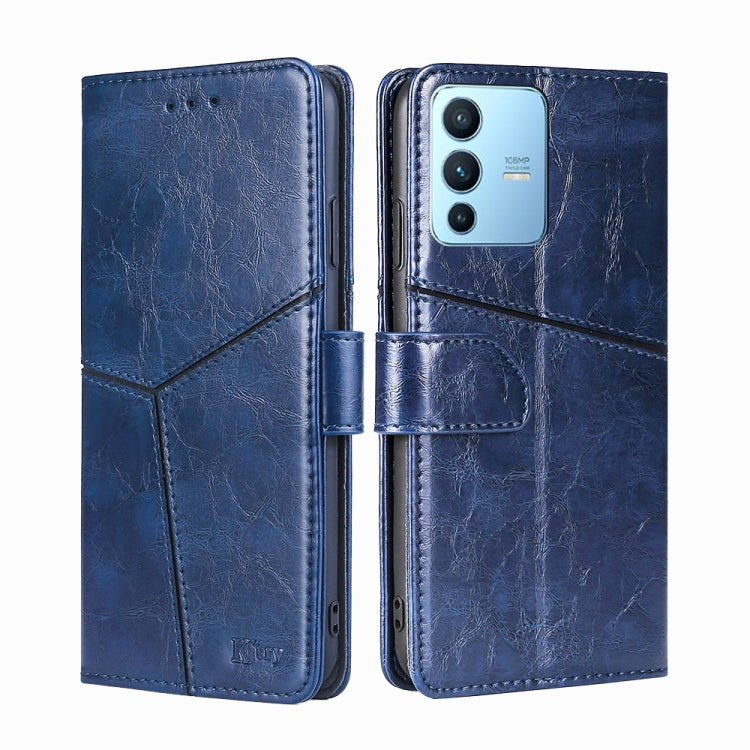 For vivo S12 Pro 5G/V23 Pro Geometric Stitching Horizontal Flip Leather Phone Case