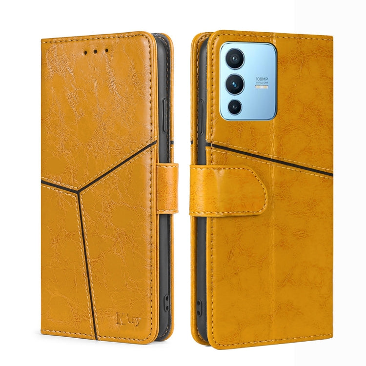 For vivo S12 Pro 5G/V23 Pro Geometric Stitching Horizontal Flip Leather Phone Case