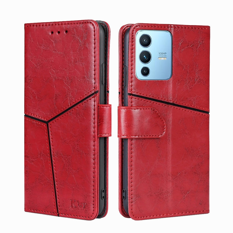 For vivo S12 Pro 5G/V23 Pro Geometric Stitching Horizontal Flip Leather Phone Case
