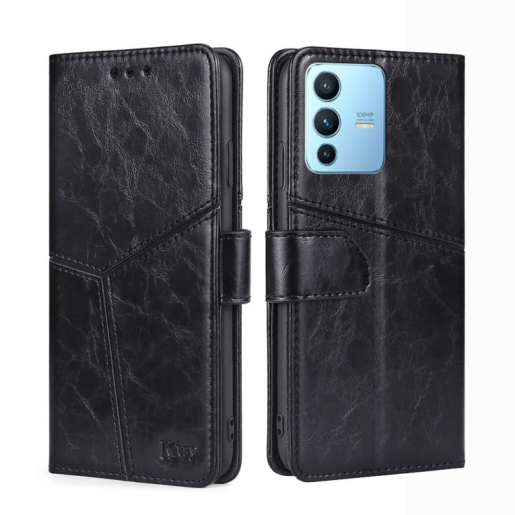 For vivo S12 Pro 5G/V23 Pro Geometric Stitching Horizontal Flip Leather Phone Case