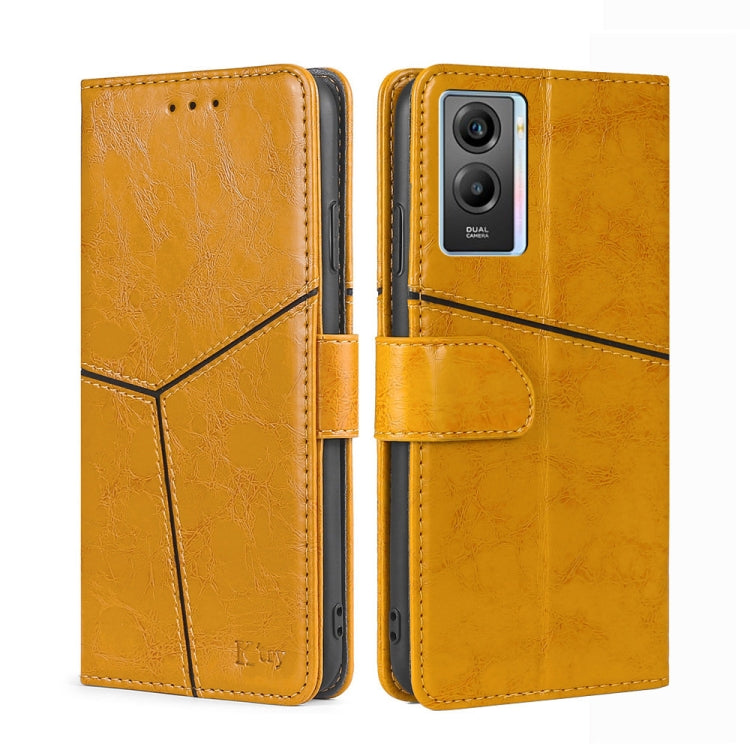 For vivo Y55S 5G Geometric Stitching Horizontal Flip Leather Phone Case