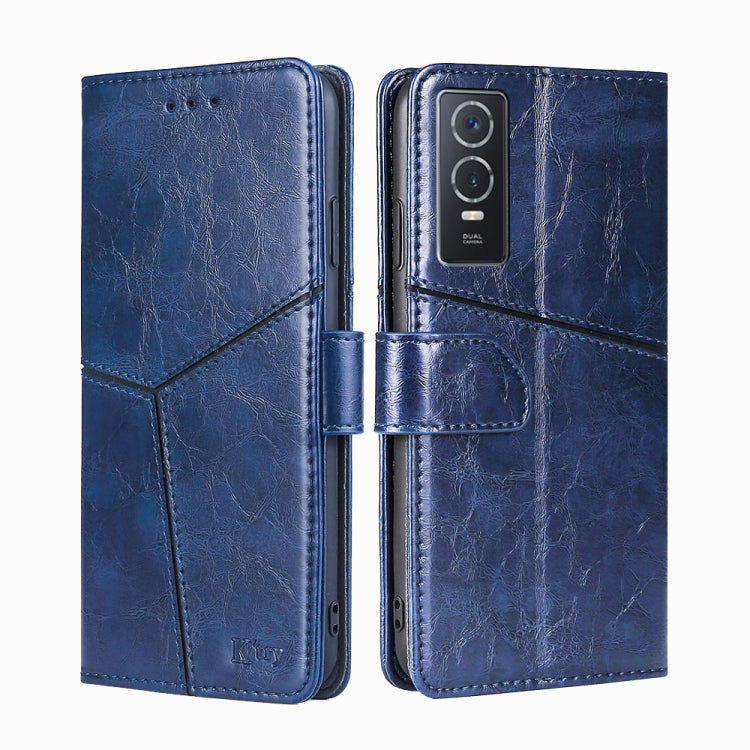 For vivo Y76S/Y74S Geometric Stitching Horizontal Flip Leather Phone Case