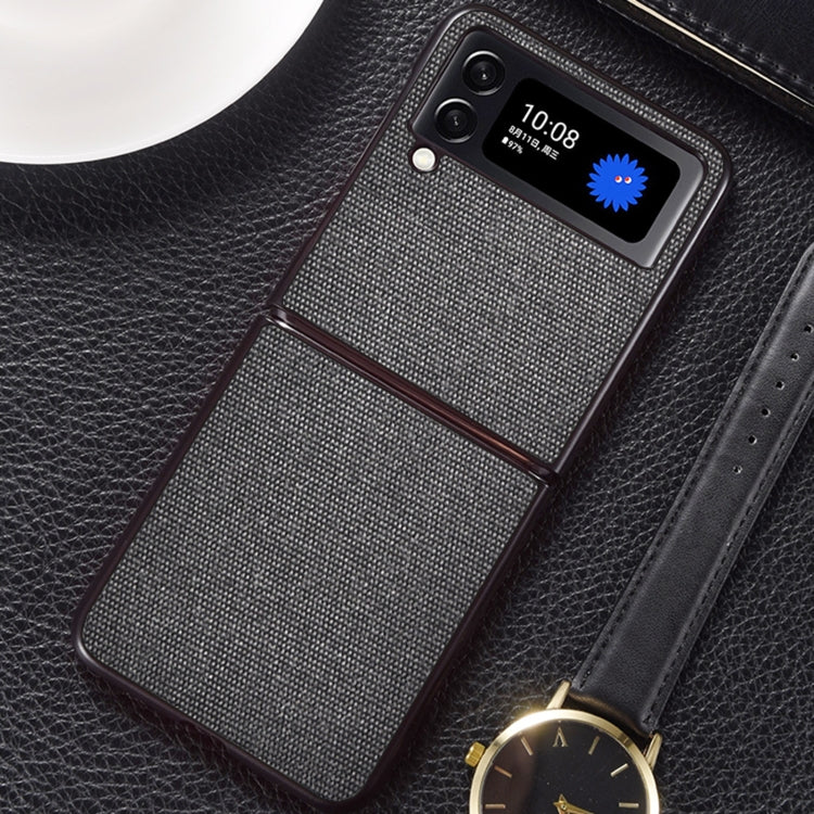 For Samsung Galaxy Z Flip4 5G Sea Sand Cloth Texture Shockproof PC+TPU Phone Case