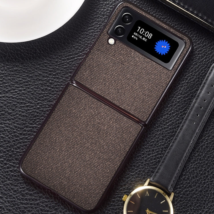 For Samsung Galaxy Z Flip4 5G Sea Sand Cloth Texture Shockproof PC+TPU Phone Case