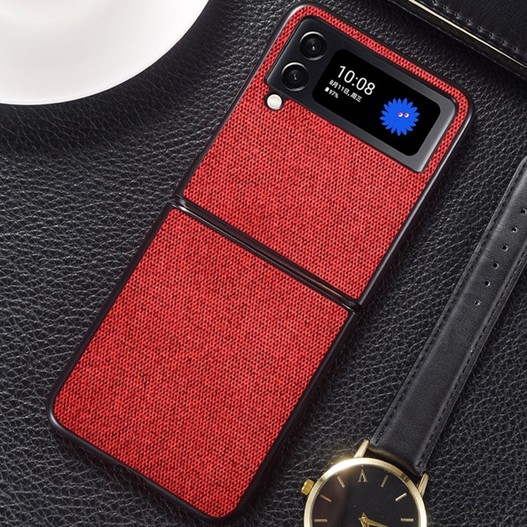 For Samsung Galaxy Z Flip4 5G Sea Sand Cloth Texture Shockproof PC+TPU Phone Case