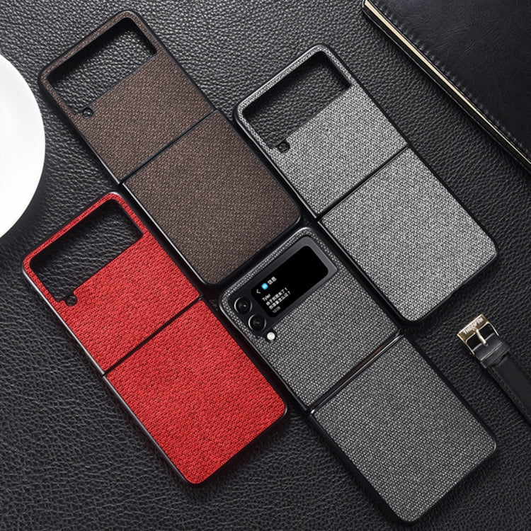 For Samsung Galaxy Z Flip4 5G Sea Sand Cloth Texture Shockproof PC+TPU Phone Case