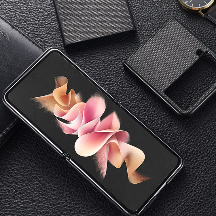 For Samsung Galaxy Z Flip4 5G Sea Sand Cloth Texture Shockproof PC+TPU Phone Case