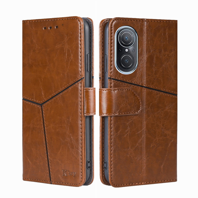 For Huawei Nova 9 SE 4G Geometric Stitching Horizontal Flip Leather Phone Case