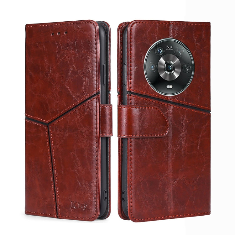 For Honor Magic4 Geometric Stitching Horizontal Flip Leather Phone Case